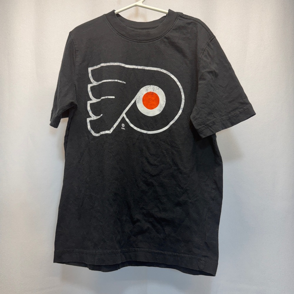 Philadelphia Flyers  NHL T-Shirt Kids Medium 8/10 Black Short Sleeve Graphic Tee
